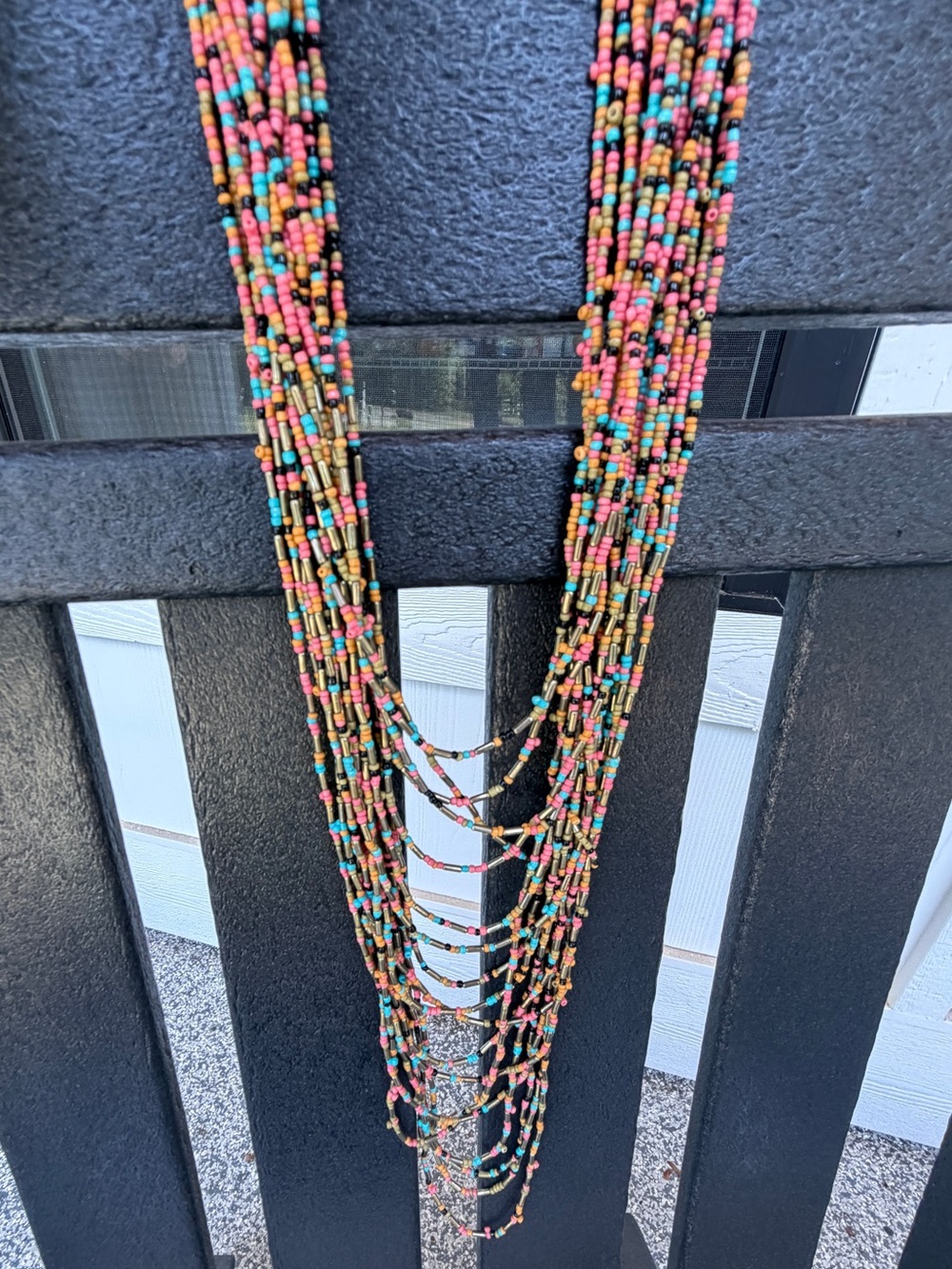 Multi-Strand Beaded Boho Necklace - Picture 4 of 5
